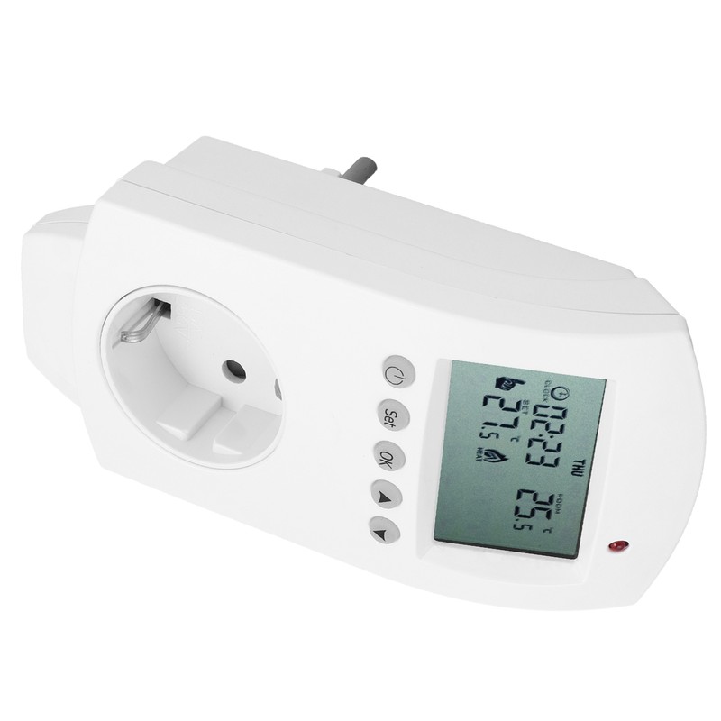 Plug‑in Thermostat LCD Programmable Heating Temperature Controller 16A