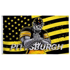 Aoryalps Pittsburgh City Outdoor Flag, 3' x 5' Banner, Polyester Fabric, Fade Resistant, Ideal for Gardens, Patios, Home Décor