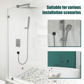 Heyalan Wall Mount Shower Hose Connector for Shower Handheld Brass Round Handheld Wall Supply Shower Elbow Matte Black Without Shower Hand and Hose