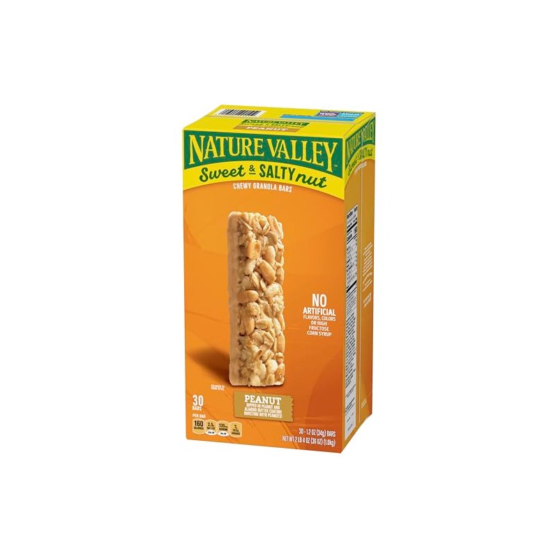 Nature Valley Sweet and Salty Granola Bars, Peanut, 30 Bars,