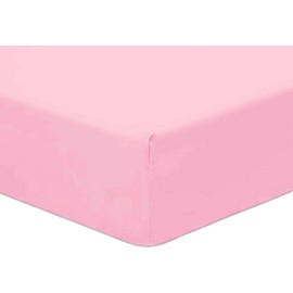 AmigoZone Plain Pollycotton Fitted Sheet Bunk Bed Small Single Fitted Sheet, Bunk Bed (76 x 190cm) - Pink