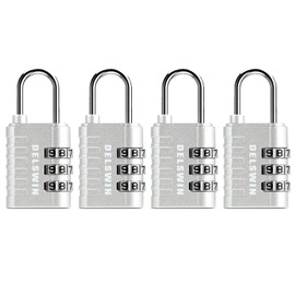 3-Digit Small Combination Lock for Locker - 4 Pack Resettable Luggage Locks for Travel Backpack Suitcase - Gym Employee Locker Lock Combo Padlock
