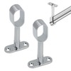 2 Pack Oval Coat Rails, Chrome Plated Steel, Pipe Bearing