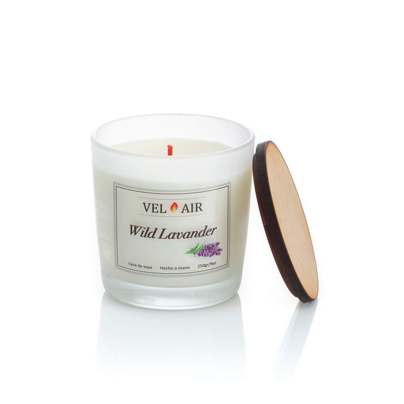 VEL AIR Vela Aromática Lavanda Salvaje (Wild Lavender) Ecologicas. 250