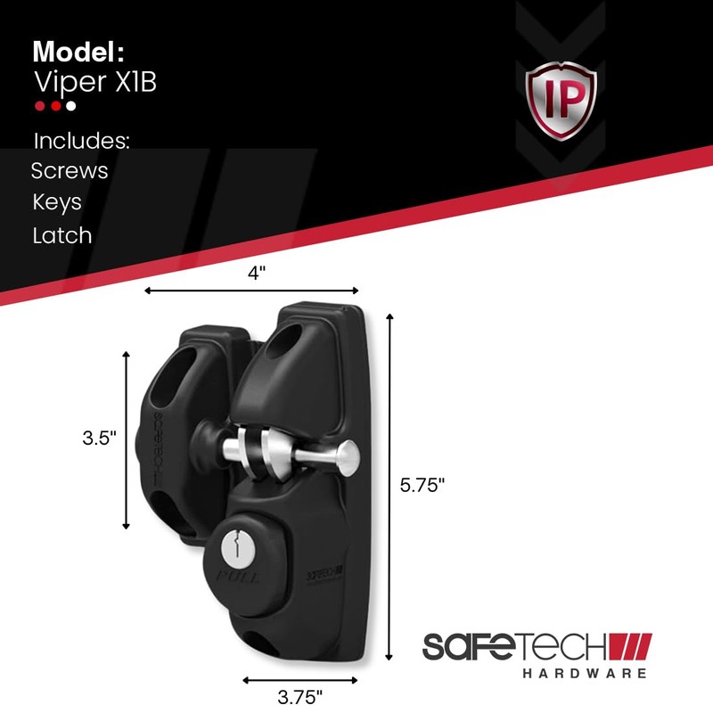 Safetech Hardware ViperX1 Gravity Gate Latch | One-Side Entry Keyed