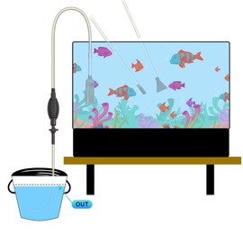 twocorn Essential Fish Tank Cleaning Tools, Achieve a spotless aquarium with the 8.5' fish tank cleaner, aquarium vacuum, Gravel Vacuum and Siphon Pump