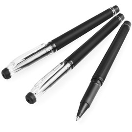 uni-ball TSI UF-222-07 Erasable Gel Rollerball Pen 0.7 mm Tip Black (Pack of 3)