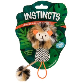 SmartyKat Instincts HappyNip Prideful Player Launcher Plush Interactive Cat Toy, Contains Catnip & Silvervine - Brown, One Size