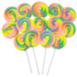 Needzo Mini Carnival Lollipop Packs, Shareable Individually Wrapped Traditional Multi Colored Swirl Pops, 7 Lollipops Per Bag, Pack of 3 (Sour)