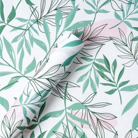RUSPEPA Scented Wrapping Paper - Mini Roll - Bamboo Leaf Design with Fragrance for Holiday, Birthday and Baby Shower - 17 inches x 16.4 feet