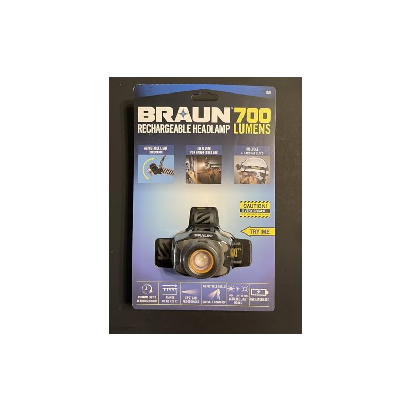 700 Lumen Adjustable Rechargeable LED Headlamp - Includes Charging Cable,