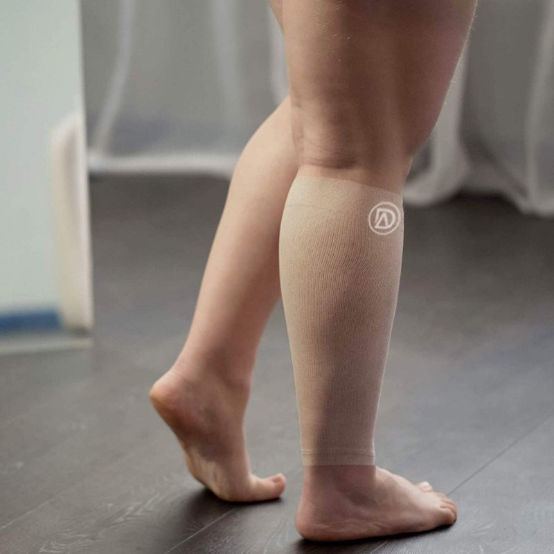 Dominion Active Plus Sized Compression Calf Sleeves (2XL, Nude)