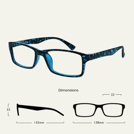 Die Lesebrille Unternehmen Blau Schildpatt Leser Wert 4er-Pack Herren Frauen UVR4092BL +3,50