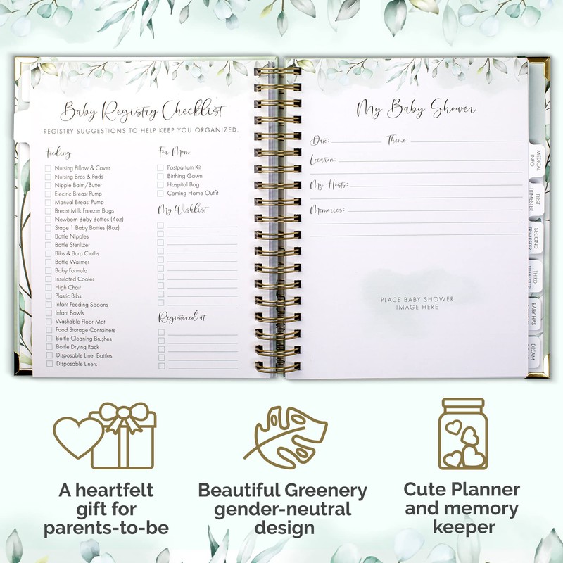 Pregnancy Journal and Memory Book with Stickers and Keepsake Pocket