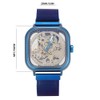 FORSINING Stainless Steel Strap Waterproof Hollow Automatic Mechanical Men WatchBlue