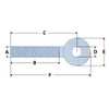 X2 16MM x 150MM Zinc Plated Swing Gate Eye Bolts
