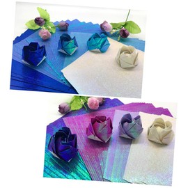 Gadpiparty 100pcs Iridescent Square Folding Paper Craft Paper Colors for DIY Handcraft Projects