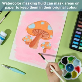 JOFOOK Liquid Latex Art Masking Fluid(5.3 fl oz) for Watercolor, Gouache Painting, Ink & Illustration, Arts Projects & Crafts Supplies Drawing Gum,Set of Two Bottles, Blue