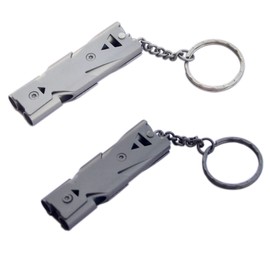 Floatdream Pack of 2 Emergency Whistle, Signal Whistle, Emergency Signal Whistle, for Outdoor Activities such as School, Camping, Fishing, Life-Saving Emergencies and Other Activities (2 Colours)