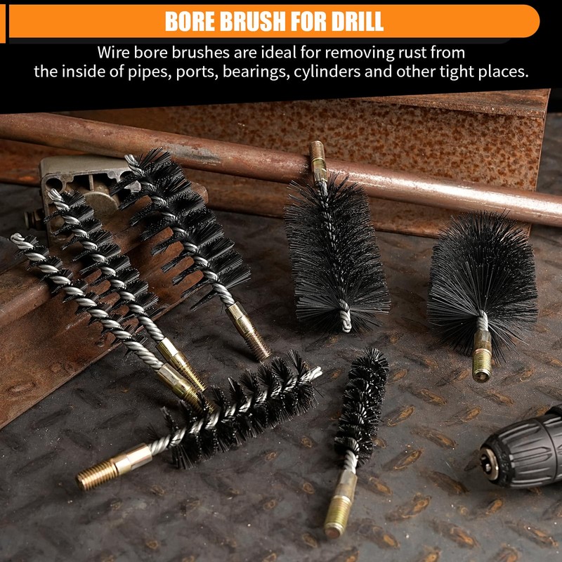 1Pc 3" Round Pipe Tube Stainless Steel Wire Brush 75mm