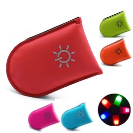 Elanox LED clip for high visibility for all outdoor activities as well as for child safety backpack, sports bag, bicycle clothing, red