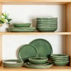 AmorArc Ceramic Dinnerware Sets,Handmade Reactive Glaze Stoneware Plates and Bowls