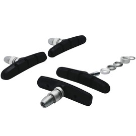 LOEVELOSI Alhonga Set of 4 Bicycle Brake Shoes for V and U Brakes Brake Shoes Brake Pads for Bicycles Black