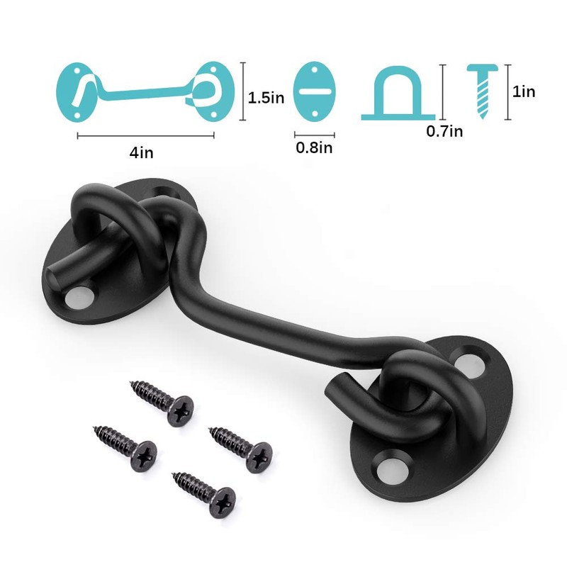 Barn Door Lock Gate Latch - 2 Pack 4 Inch