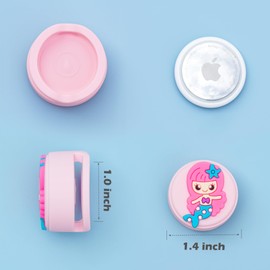 XEEWEN 2 Pack Kids Shoe Holder for Airtag, Cute Mermaid Shoes Waterproof Clip Tracker Case for Girls