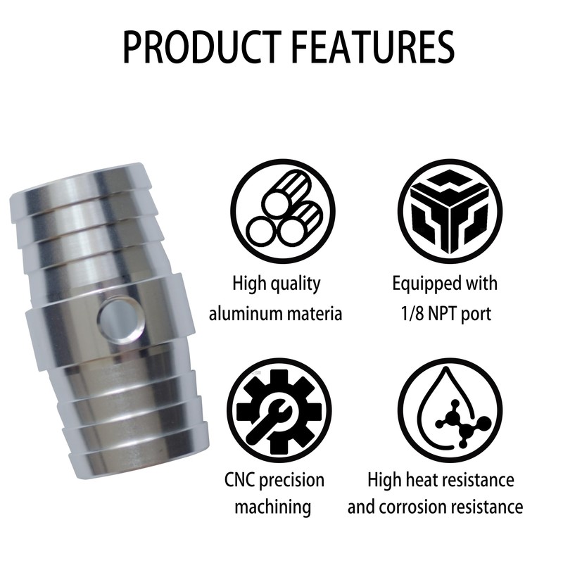 1-1/4" Radiator Hose Barb Coupler with 1/8" NPT Steam Port