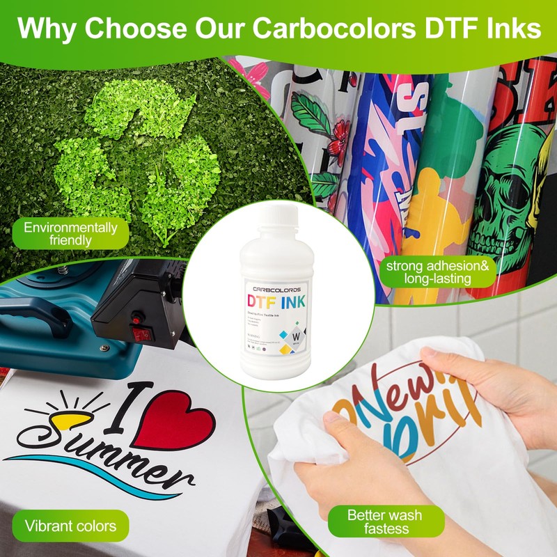 Carbcolords Premium DTF Heat Transfer Ink for DTF Printer (500ml)
