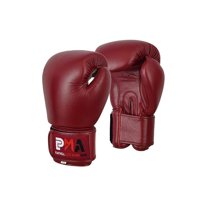 Elite Leather Classic Maroon Boxing Gloves - Pair (10oz)