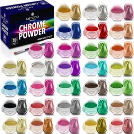 BALTIC DAY - 30 Chrome Powder - Metallic Mirror Effect Chrome Pigment Powder for Nails - Mica Metallic Pigments for Epoxy Resin, Tumblers, Painting, Slime