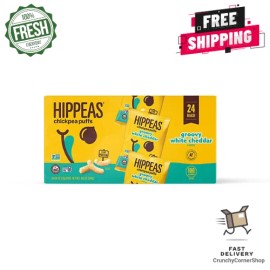 White Hippeas Chickpea Puffs Vegan White Cheddar, 0.8 oz., 24 pk. FREE SHIPPING