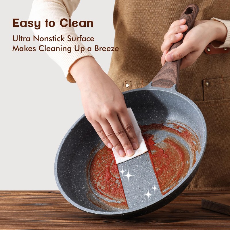 SENSARTE Nonstick Frying Pan Skillet, Swiss Granite Coating Omelette Pan,
