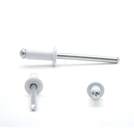 DOJA Industrial | White Rivets | Pack 100 | 4.8 x 12 | Aluminium | Flower Rivet for Binding All Types of Metal Materials | For Pneumatic or Manual Rivets
