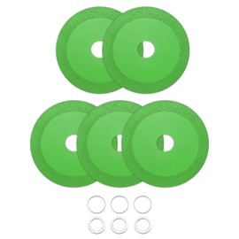 HARFINGTON 5 Pack Glass Cutting Disc 4.5 Inch for Rotary Tool Diamond Cutting Discs Ultra-Thin Saw Blade Wheel with 7/8" Arbor for Cutting Grinding Jade Crystal Tile Ceramic