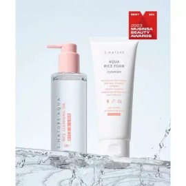 S.NATURE 아쿠아 라이스 클렌징오일 200ml + 약산성 클렌징 폼 80ml 2050220 S.NATURE Aqua Rice Cleansing Oil 200ml + Mild Acid Cleansing Foam 80ml