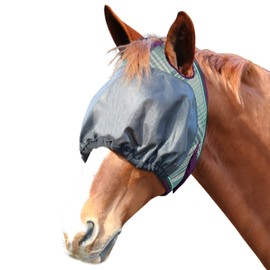 Kensington UViator Dartless Protective Fly Mask UV Eye Protection Mask for Horse with Web Trim and Forelock Opening - Medium, Imperial Jade