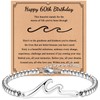 60th Birthday Gifts for Women Sea Wave Bracelet, 60 Year
