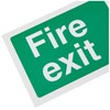 V Safety Fire Exit Arrow Up And Right Sign -