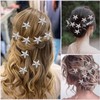 Denipry 10pcs Bride Crystal Rhinestone Starfish Hair Pins Silver U