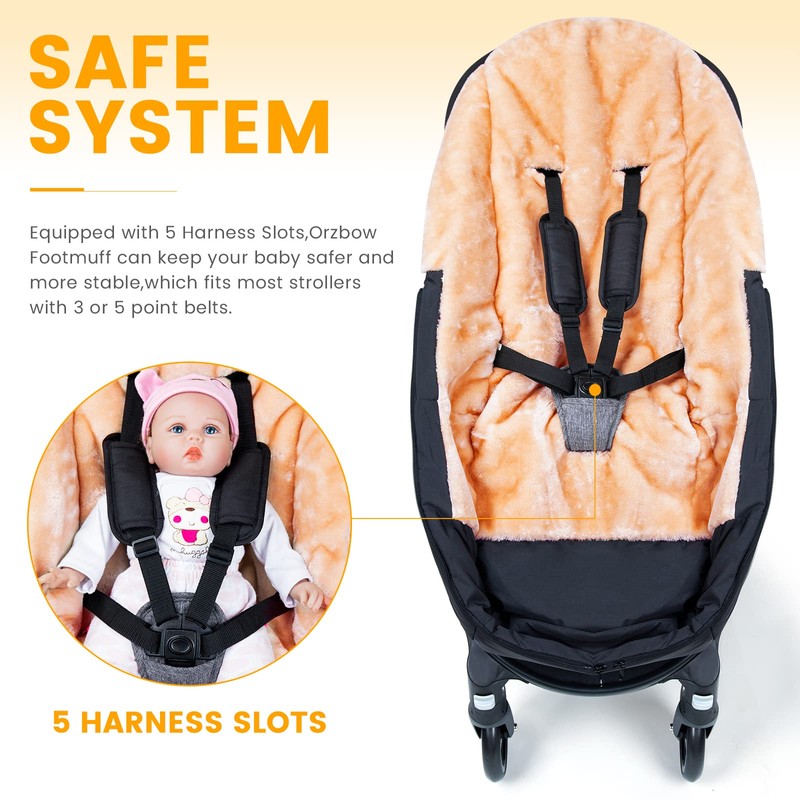 Orzbow Stroller Footmuff Universal | Faux Wool Baby Bunting Bag