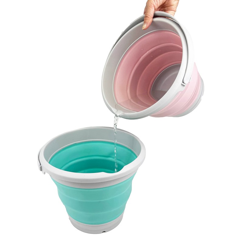 SAMMART 5.5L Foldable Plastic Bucket Collapsible Round Tub Portable Water
