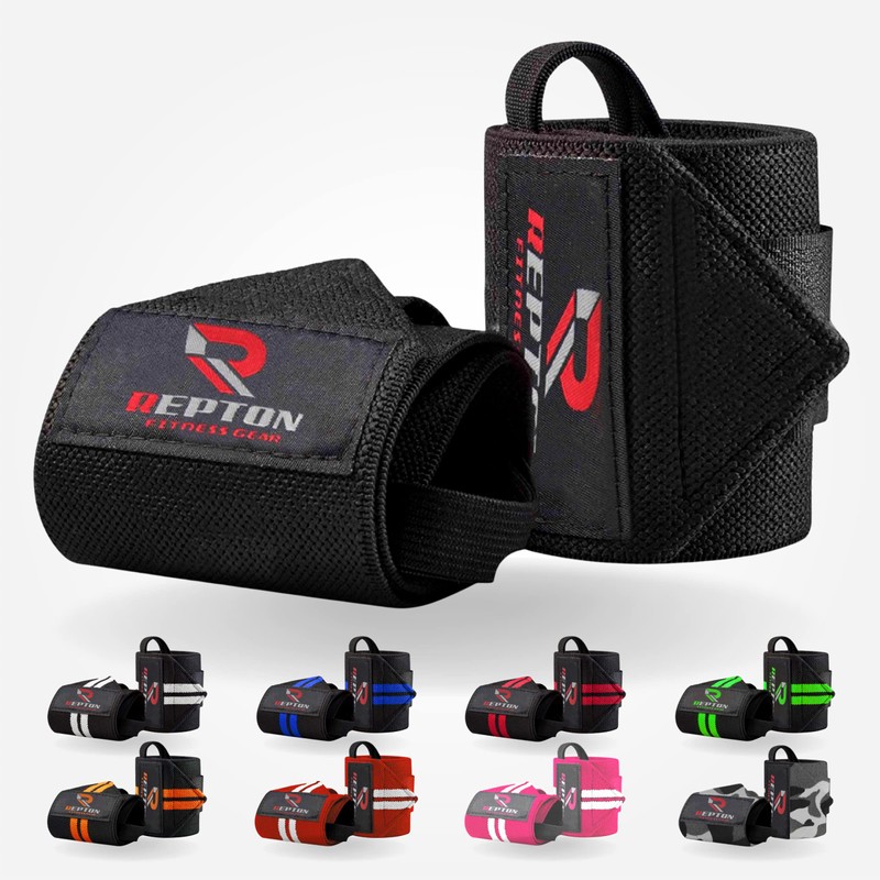 Weightlifting Wrist Wraps - Professional Grade with Thumb Loops -