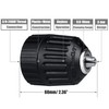 Yakamoz 1/32-3/8" Keyless Drill Chuck Replacement 3/8-24UNF Mount Thread 0.8-10mm