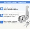 Cylinnda Cabinet Locks with Keys, 1-1/8" Cam Locks Keyed Alike,