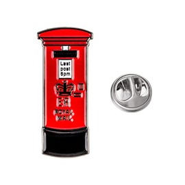 Panda Loco Pins Red Post Box Royal Mail Letter Enamel Pin Badge Souvenir Britain, Multi