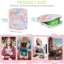 Desing Wish 1 Piece Tampon Storage Tying Bag Period Storage Bag Small Make Up Bag Makeup Bag Travel Cosmetic Bag Women's First Period Set Girls Gift with Zip, Colour: heart, 1 piece, sanitary pads bag