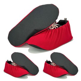 3 Pairs of Shoe Covers, Non-Slip, Washable, Reusable Shoe Covers, Breathable Dust Protection Shoe Covers (Red, EU 42-47)